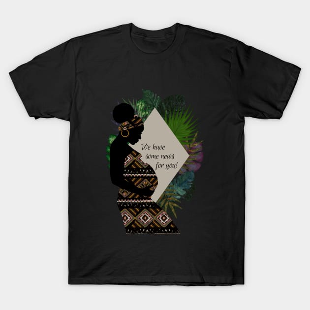 African Woman Baby Announcement | Cherie's Art(c)2021 T-Shirt by CheriesArt